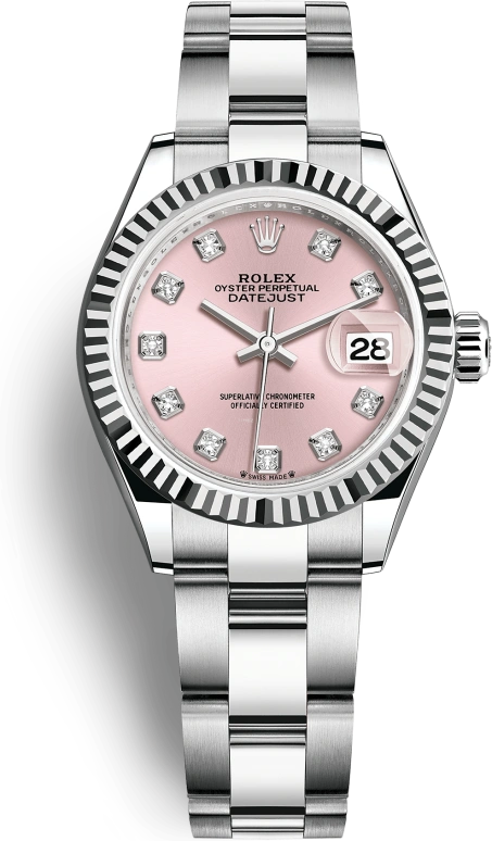 Rolex,Lady-Datejust 28mm,28mm,White Gold,Oystersteel,Pink,Automatic,Day,55hours,279174,279174-0004