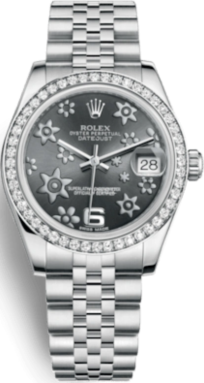 Rolex,Datejust 31 31mm,31mm,White Gold,Stainless Steel,Grey,Automatic,Day,48hours,178384,178384-0010