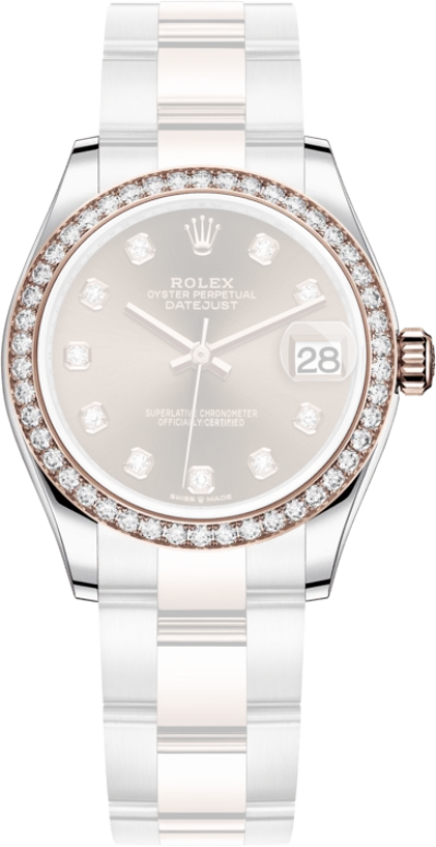 Rolex,Datejust 31 31mm,31mm,Rose Gold,Stainless Steel,Brown,Automatic,Day,55hours,278381RBR,278381RBR-0027