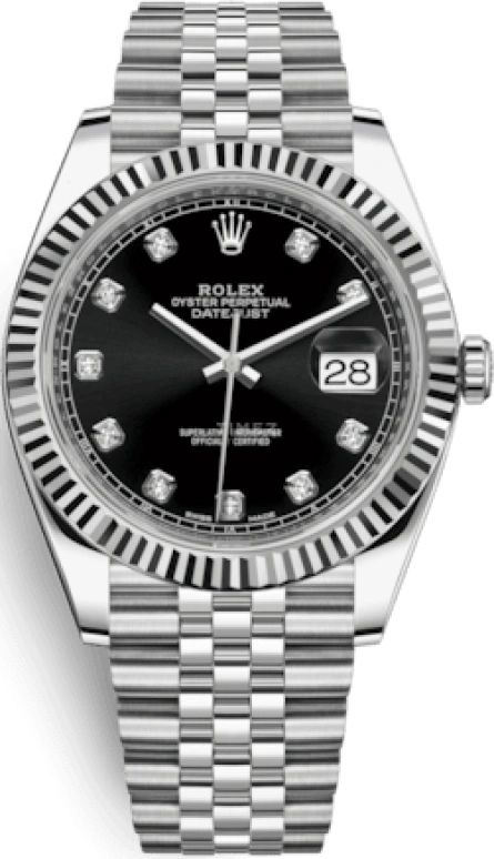 Rolex,Datejust 41 41mm,41mm,White Gold,Stainless Steel,Black,Automatic,Day,70hours,Donnie Yen,126334,126334-0012