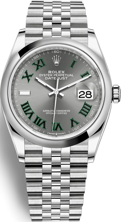 Rolex,Datejust 36 36mm,36mm,Stainless Steel,Grey,Automatic,Day,70hours,126200,126200-0017