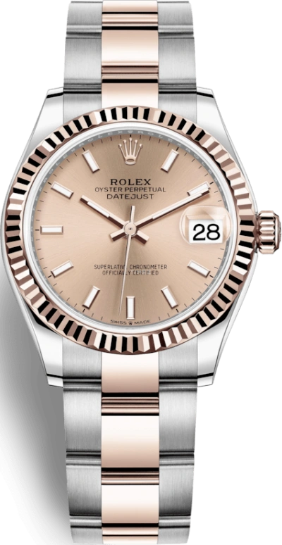 Rolex,Datejust 31 31mm,31mm,Rose Gold,Stainless Steel,Rose Gold,Automatic,Day,55hours,278271,278271-0010
