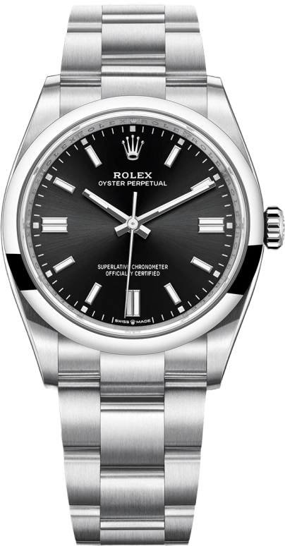 Rolex,Oyster Perpetual 36mm,36mm,Stainless Steel,Black,Automatic,70hours,In-house Caliber,126000,126000-0002