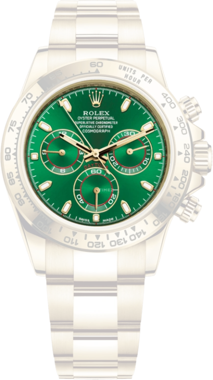 Rolex,Daytona 40mm,40mm,Yellow Gold,Green,Automatic,Chronograph,72hours,Russell Westbrook,Ángel Di María,David Beckham,Central Cee,Neymar,116508,116508-0013