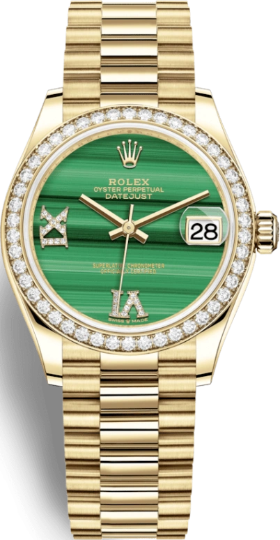 Rolex,Datejust 31 31mm,31mm,Yellow Gold,Green,Automatic,Day,55hours,278288RBR,278288RBR-0004