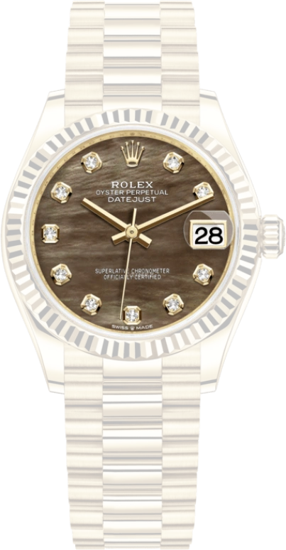 Rolex,Datejust 31 31mm,31mm,Yellow Gold,Black,Automatic,Day,55hours,278278,278278-0038