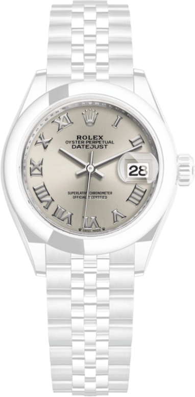 Rolex,Lady-Datejust 28mm,28mm,Oystersteel,Silver,Automatic,Day,55hours,279160,279160-0007