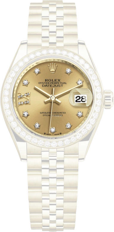 Rolex,Lady-Datejust 28mm,28mm,Yellow Gold,Champagne,Automatic,Day,55hours,279138RBR,279138RBR-0007