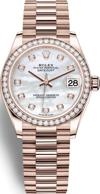 Rolex,Datejust 31 31mm,31mm,Rose Gold,White,Automatic,Day,55hours,278285RBR,278285RBR-0005