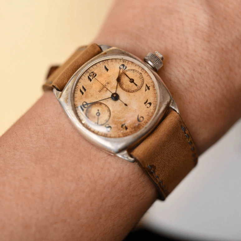 Rolex,Other 33mm,33mm,Silver,White,Handwound,Chronograph,Sapphire,Crystal Glass,2022 Cushion