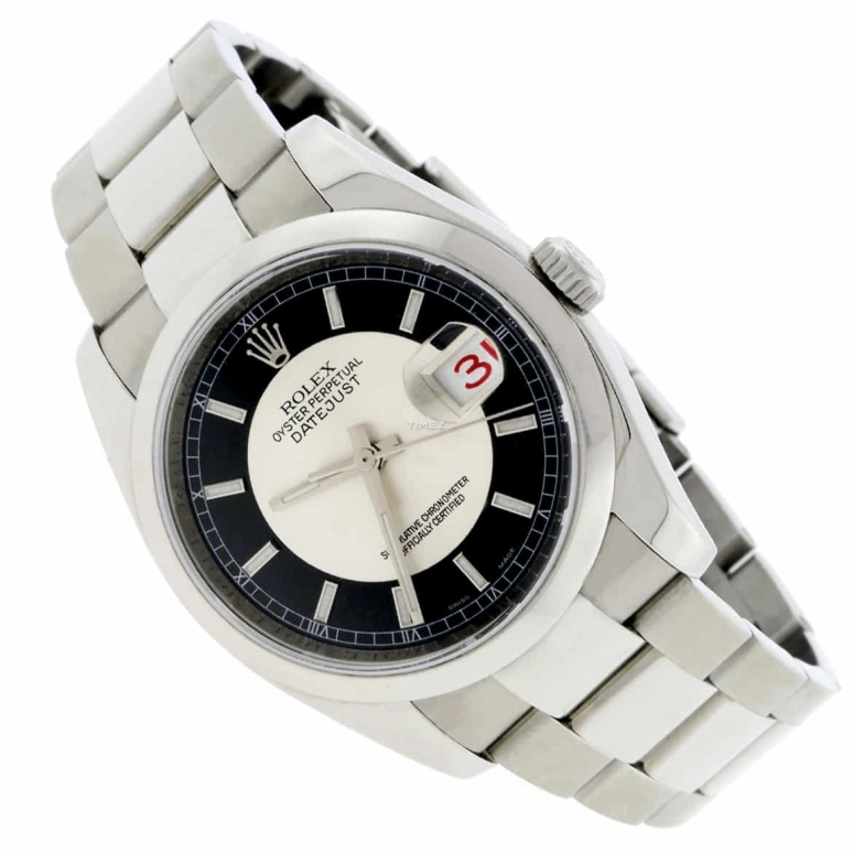 Rolex,Datejust 36 36mm,36mm,Stainless Steel,Black,Silver,Automatic,Day,48hours,116200 Black Tuxedo Oyster