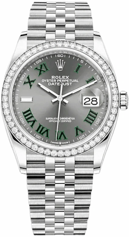 Rolex,Datejust 36 36mm,36mm,White Gold,Oystersteel,Grey,Automatic,Day,70hours,126284RBR,126284RBR-0037