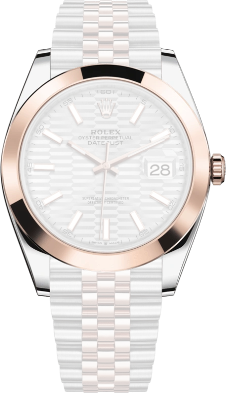 Rolex,Datejust 41 41mm,41mm,Rose Gold,Stainless Steel,Silver,Automatic,Day,70hours,126301,126301-0018