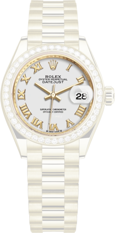 Rolex,Lady-Datejust 28mm,28mm,Yellow Gold,White,Automatic,Day,55hours,279138RBR,279138RBR-0031