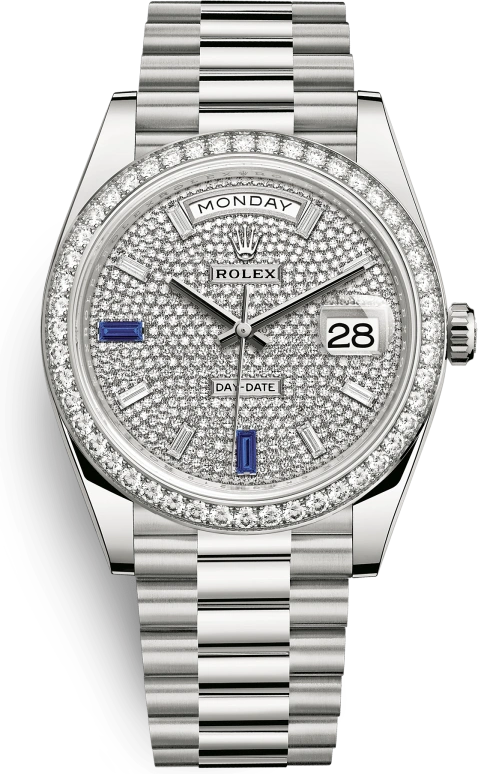 Rolex,Day-Date 40 40mm,40mm,White Gold,Silver,Automatic,Date,Day,Aubrey Drake Graham,Drizzy,228349RBR,228349RBR-0036