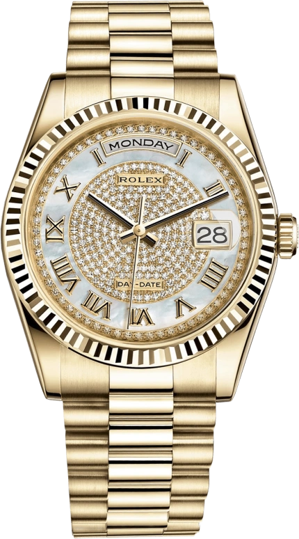 Rolex,Day-Date 36 36mm,36mm,Yellow Gold,White,Automatic,Date,Day,118238,118238-0123