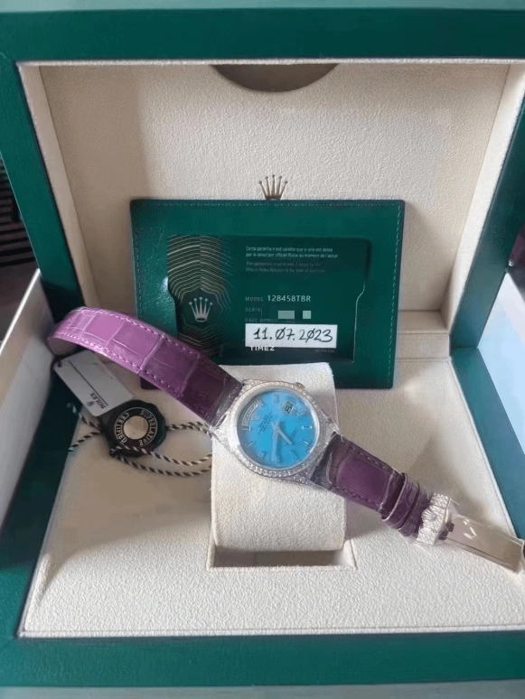 Rolex,Day-Date 36 40mm,40mm,Rose Gold,Blue,Automatic,Date,Day,128458TBR,128458TBR-0002