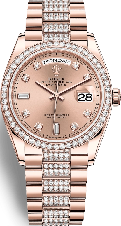 Rolex,Day-Date 36 36mm,36mm,Rose Gold,Pink,Automatic,Date,Day,128345RBR,128345RBR-0020