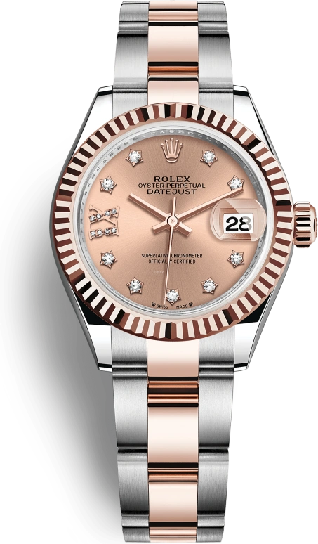 Rolex,Lady-Datejust 28mm,28mm,Everose Gold,Oystersteel,Pink,Automatic,Day,55hours,279171,279171-0028