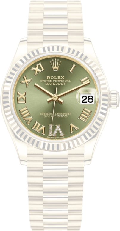 Rolex,Datejust 31 31mm,31mm,Yellow Gold,Green,Automatic,Day,55hours,278278,278278-0030