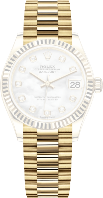 Rolex,Datejust 31 31mm,31mm,Yellow Gold,White,Automatic,Day,55hours,278278,278278-0010