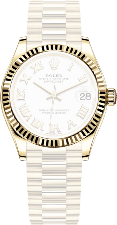 Rolex,Datejust 31 31mm,31mm,Yellow Gold,White,Automatic,Day,55hours,278278,278278-0020