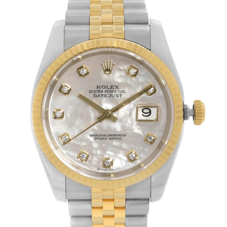 Rolex,Datejust 36 36mm,36mm,Stainless Steel,White,Automatic,Day,48hours,116233,116233-G-63203 white