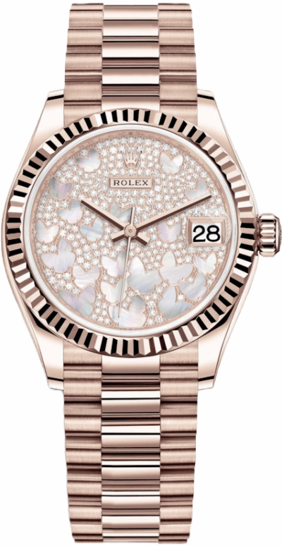 Rolex,Datejust 31 31mm,31mm,Rose Gold,White,Automatic,Day,55hours,278275,278275-0021