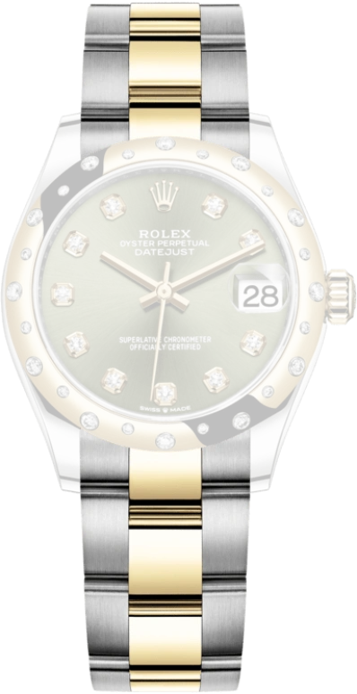 Rolex,Datejust 31 31mm,31mm,Yellow Gold,Stainless Steel,Green,Automatic,Day,55hours,278343RBR,278343RBR-0029