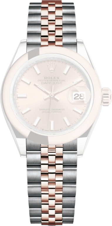 Rolex,Lady-Datejust 28mm,28mm,Rose Gold,Stainless Steel,Pink,Rose Gold,Automatic,Day,55hours,279161,279161-0023