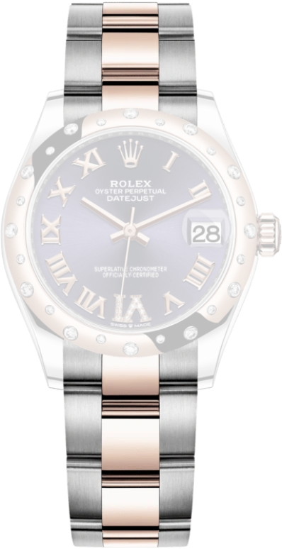 Rolex,Datejust 31 31mm,31mm,Rose Gold,Stainless Steel,Purple,Automatic,Day,55hours,278341RBR,278341RBR-0019