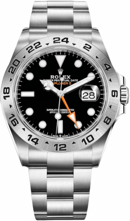 Rolex,Explorer II 42mm,42mm,Stainless Steel,Black,Automatic,Day,Dule Time,226570,226570-0002
