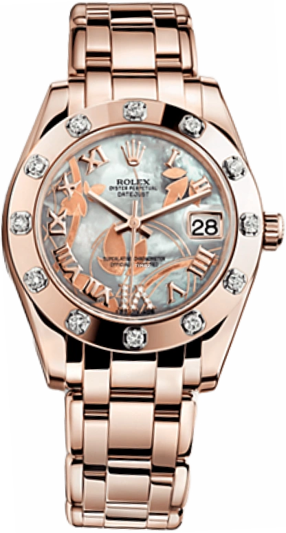 Rolex,Pearlmaster 34mm,34mm,Everose Gold,White,Rose Gold,Automatic,Day,48hours,81315,81315-0011