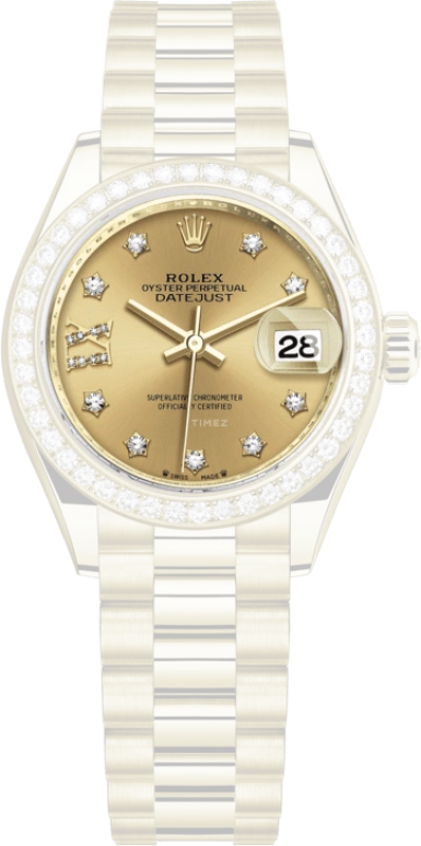 Rolex,Lady-Datejust 28mm,28mm,Yellow Gold,Champagne,Automatic,Day,55hours,279138RBR,279138RBR-0006