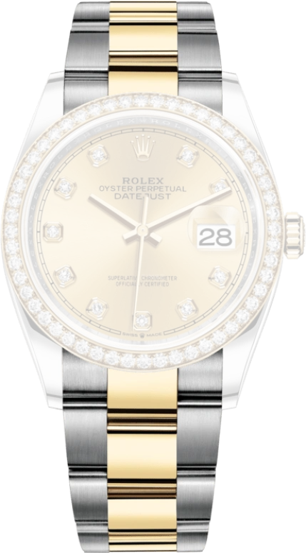 Rolex,Datejust 36 36mm,36mm,Yellow Gold,Stainless Steel,Champagne,Automatic,Day,70hours,126283RBR,126283RBR-0004