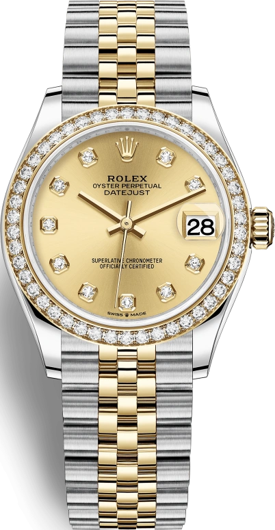 Rolex,Datejust 31 31mm,31mm,Yellow Gold,Stainless Steel,Champagne,Automatic,Day,55hours,278383RBR,278383RBR-0026