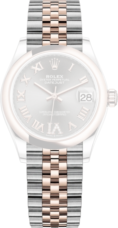 Rolex,Datejust 31 31mm,31mm,Rose Gold,Stainless Steel,Grey,Automatic,Day,55hours,278241,278241-0030