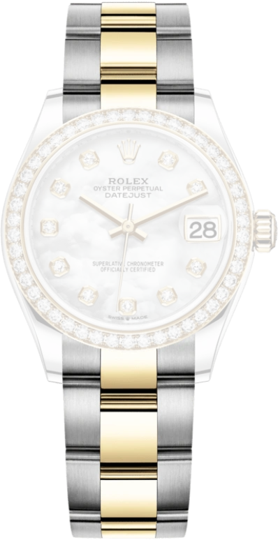 Rolex,Datejust 31 31mm,31mm,Yellow Gold,Stainless Steel,White,Automatic,Day,55hours,278383RBR,278383RBR-0027