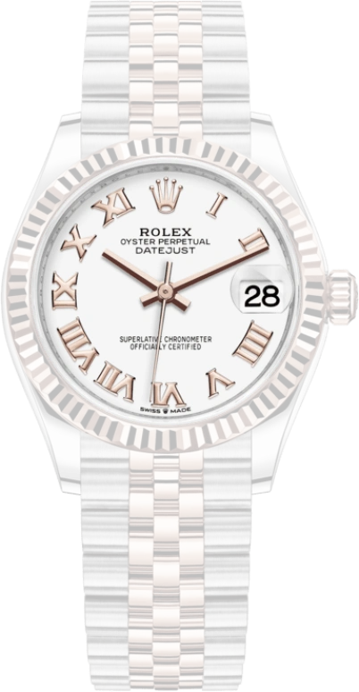 Rolex,Datejust 31 31mm,31mm,Rose Gold,Stainless Steel,White,Automatic,Day,55hours,278271,278271-0002