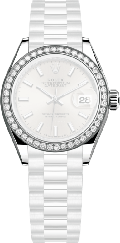 Rolex,Lady-Datejust 28mm,28mm,White Gold,Silver,Automatic,Day,55hours,279139RBR,279139RBR-0006