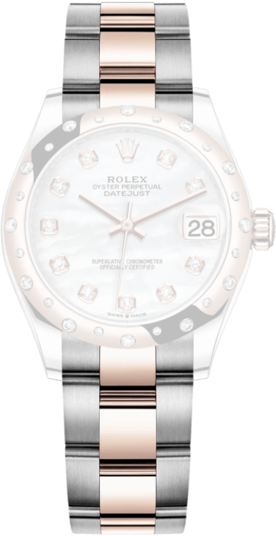 Rolex,Datejust 31 31mm,31mm,Rose Gold,Stainless Steel,White,Automatic,Day,55hours,278341RBR,278341RBR-0025