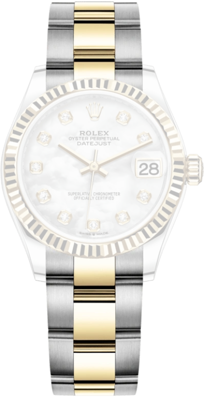 Rolex,Datejust 31 31mm,31mm,Yellow Gold,Stainless Steel,White,Automatic,Day,55hours,278273,278273-0027