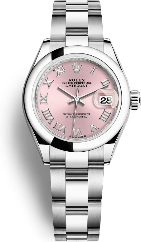 Rolex,Lady-Datejust 28mm,28mm,Stainless Steel,Pink,Automatic,Day,55hours,279160,279160-0014