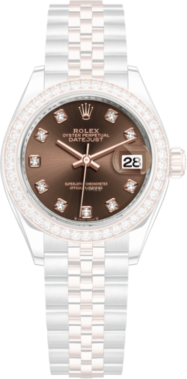 Rolex,Lady-Datejust 28mm,28mm,Everose Gold,Oystersteel,Brown,Automatic,Day,55hours,279381RBR,279381RBR-0011
