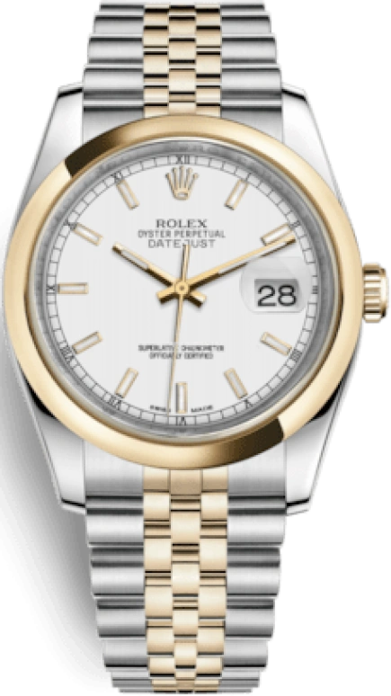 Rolex,Datejust 36 36mm,36mm,Yellow Gold,Stainless Steel,Silver,Automatic,Day,48hours,116203,116203-0165