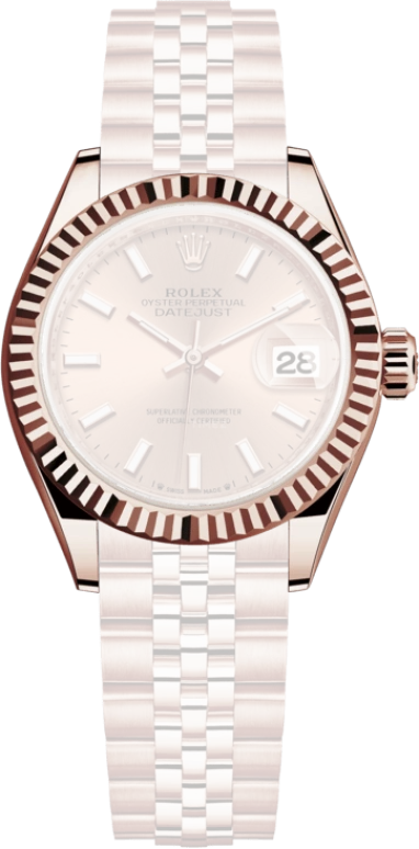 Rolex,Lady-Datejust 28mm,28mm,Everose Gold,Pink,Automatic,Day,55hours,279175,279175-0026