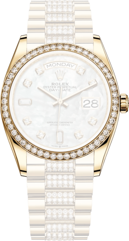 Rolex,Day-Date 36 36mm,36mm,Yellow Gold,White,Automatic,Date,Day,128348RBR,128348RBR-0019