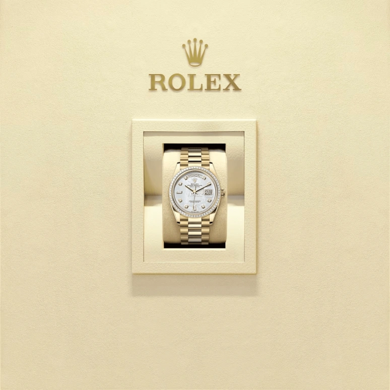 Rolex,Day-Date 36 36mm,36mm,Yellow Gold,Silver White,Automatic,Date,Day,128398TBR,128398TBR-0004