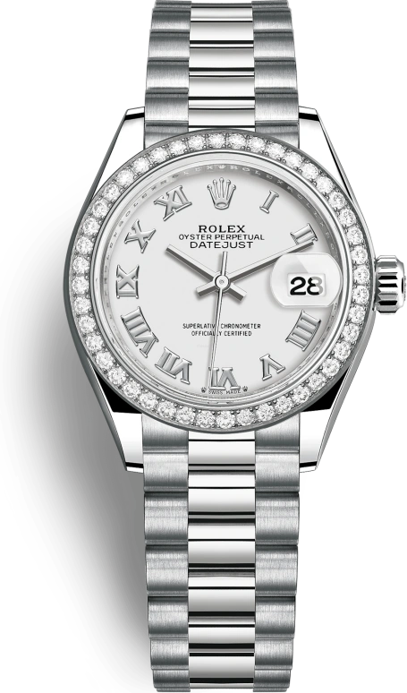 Rolex,Lady-Datejust 28mm,28mm,White Gold,White,Automatic,Day,55hours,279139RBR,279139RBR-0013