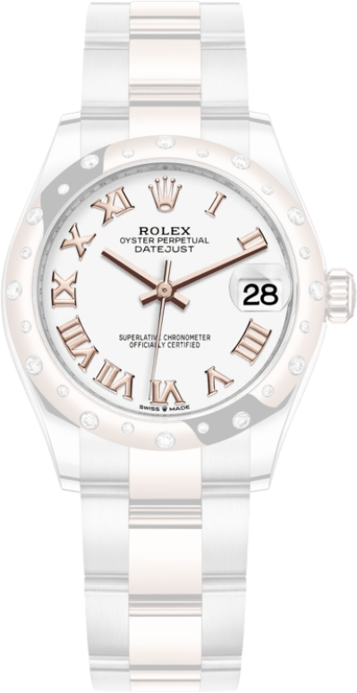 Rolex,Datejust 31 31mm,31mm,Rose Gold,Stainless Steel,White,Automatic,Day,55hours,278341RBR,278341RBR-0001